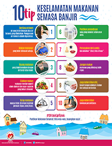 BKKM - 10 Tips Keselamatan Makanan Semasa Banjir (Infografik)